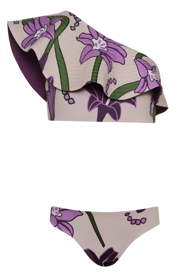 Mini Sunset Waves / Violet Flowers